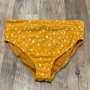 Kona Sol Mustard Polka Dot Bikini Bottom.